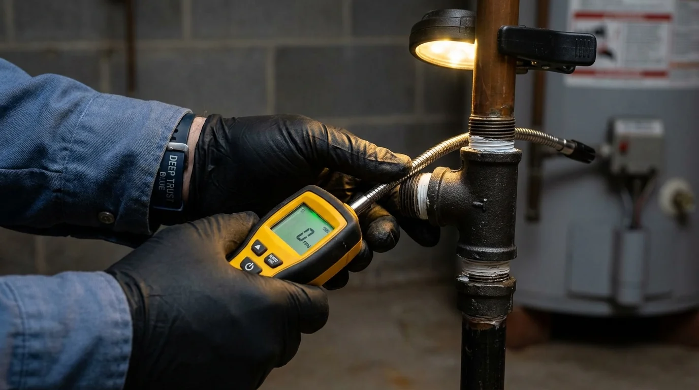 Gas leak detection with electronic sniffer by Johns Plumbing LLC in New Freedom